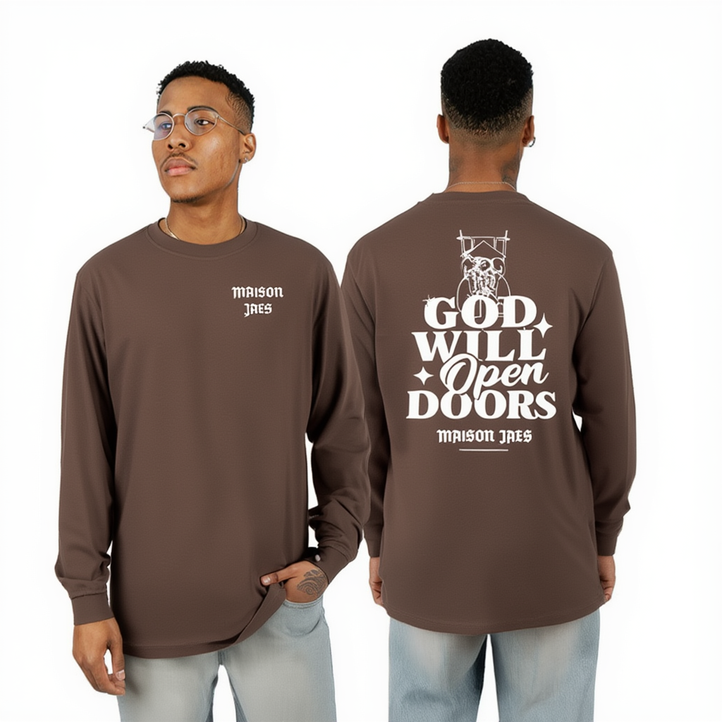 God Will Open Doors – Oversized Black T-Shirt