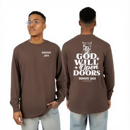 God Will Open Doors – Oversized Black T-Shirt