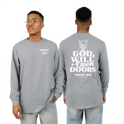 God Will Open Doors – Oversized Black T-Shirt