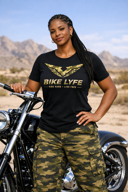 BIKE LYFE Relaxed Fit Army Camouflage T-Shirt