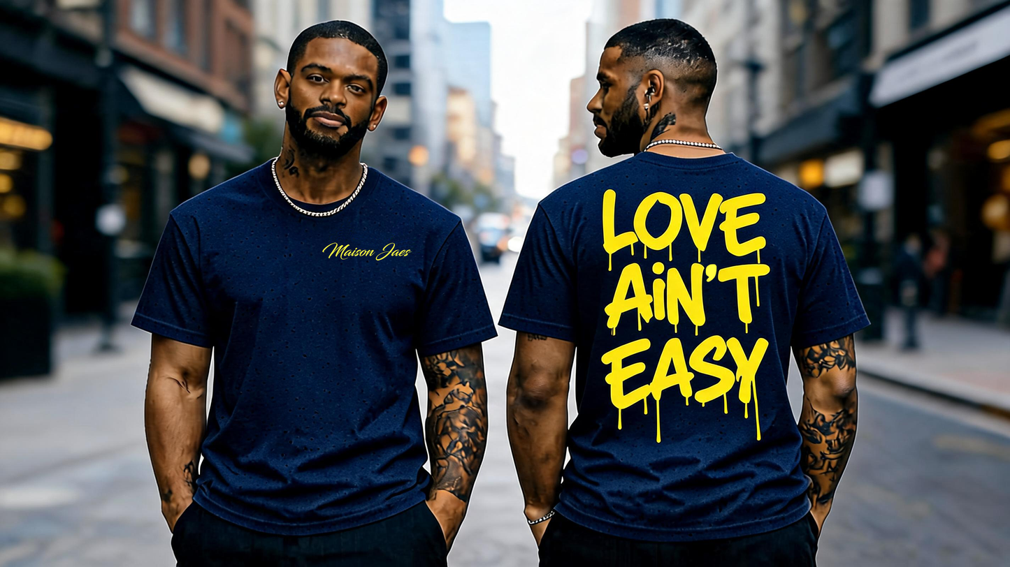 Love Ain’t Easy – Oversized Black Streetwear T-Shirt