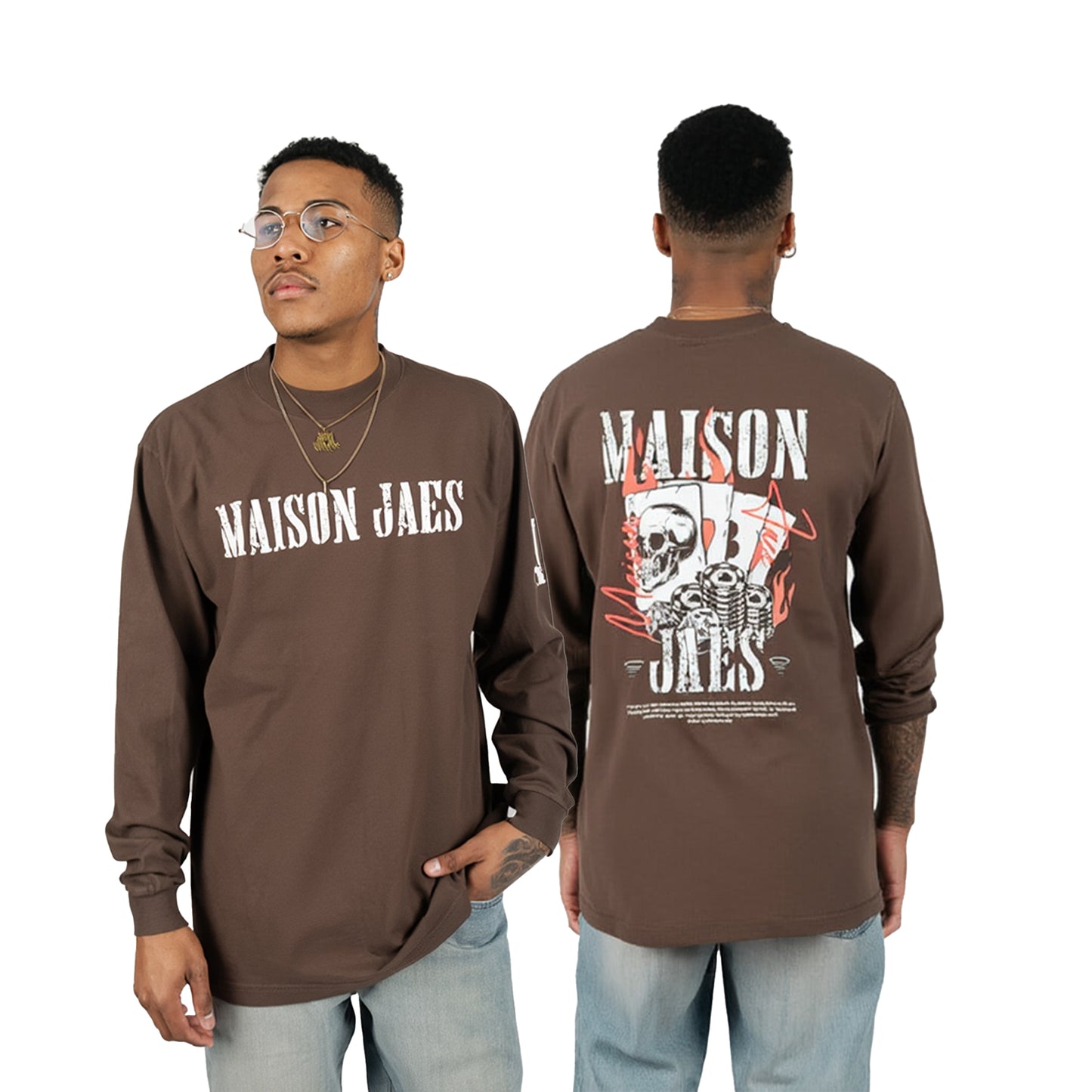 Long Sleeve Distressed Graphic T-Shirt